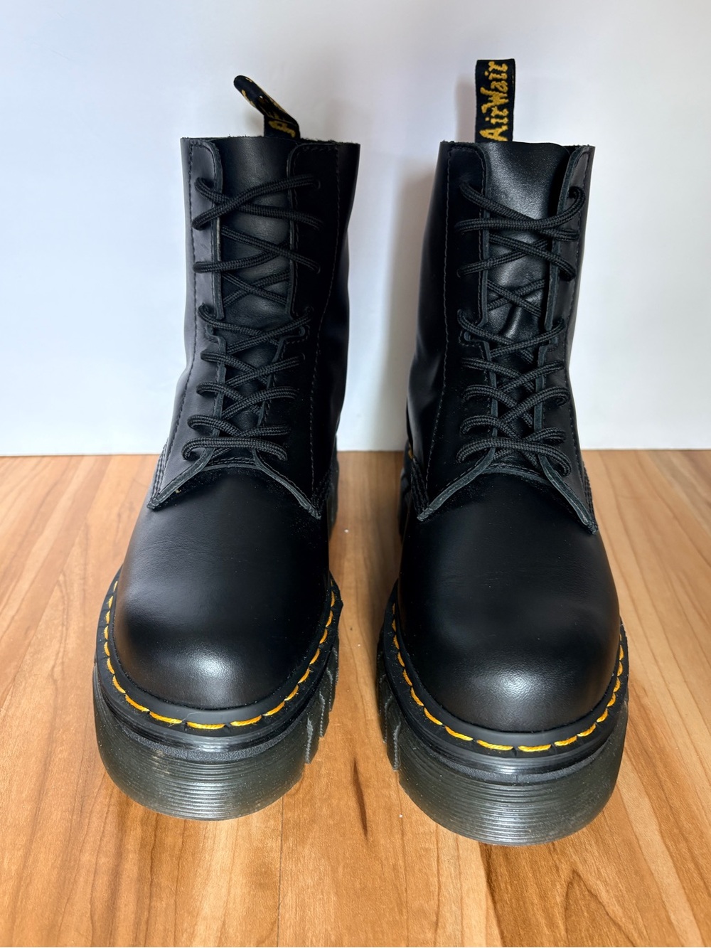 Dr. Martens Audrick Black Nappa Leather Platform Ankle Boots size 8 - Picture 5 of 14